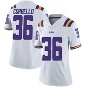 Limited Women's Aidan Corbello LSU Tigers White Football College Jersey