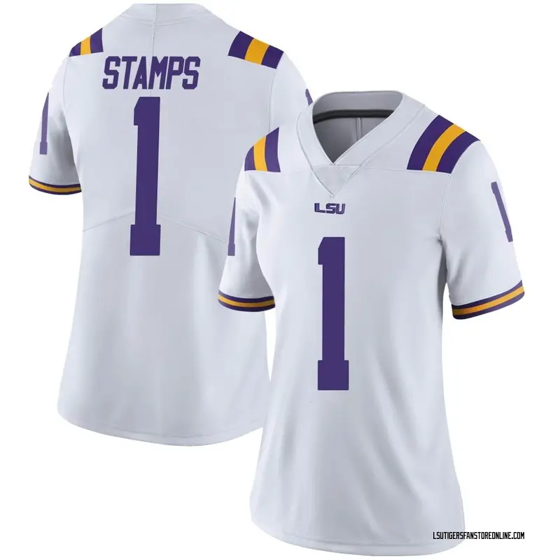 Limited Women's Ashton Stamps LSU Tigers White Football College Jersey