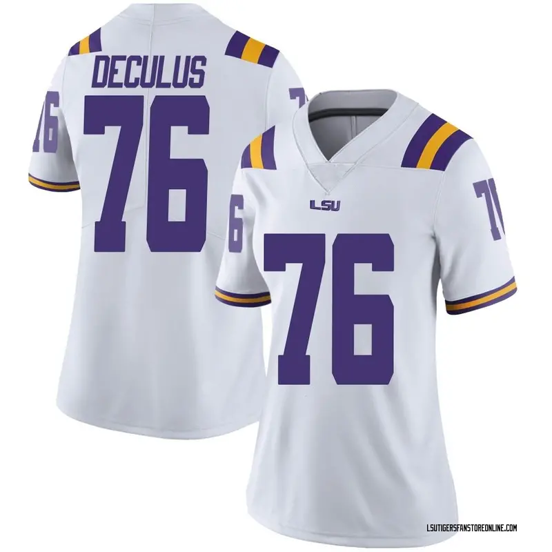Limited Women's Austin Deculus LSU Tigers White Football College Jersey