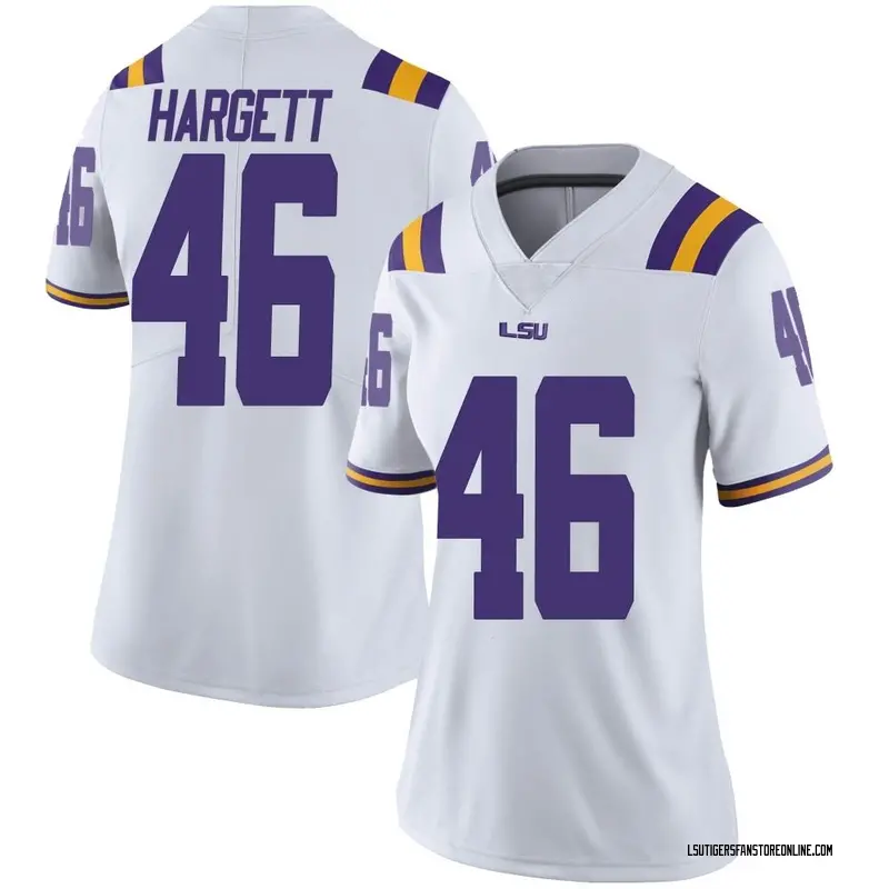 Limited Women's Badger Hargett LSU Tigers White Football College Jersey