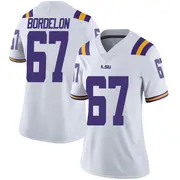 Limited Women's Bo Bordelon LSU Tigers White Football College Jersey