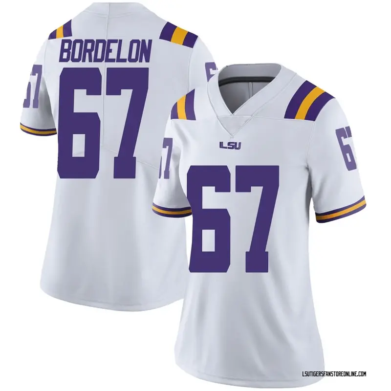 Limited Women's Bo Bordelon LSU Tigers White Football College Jersey