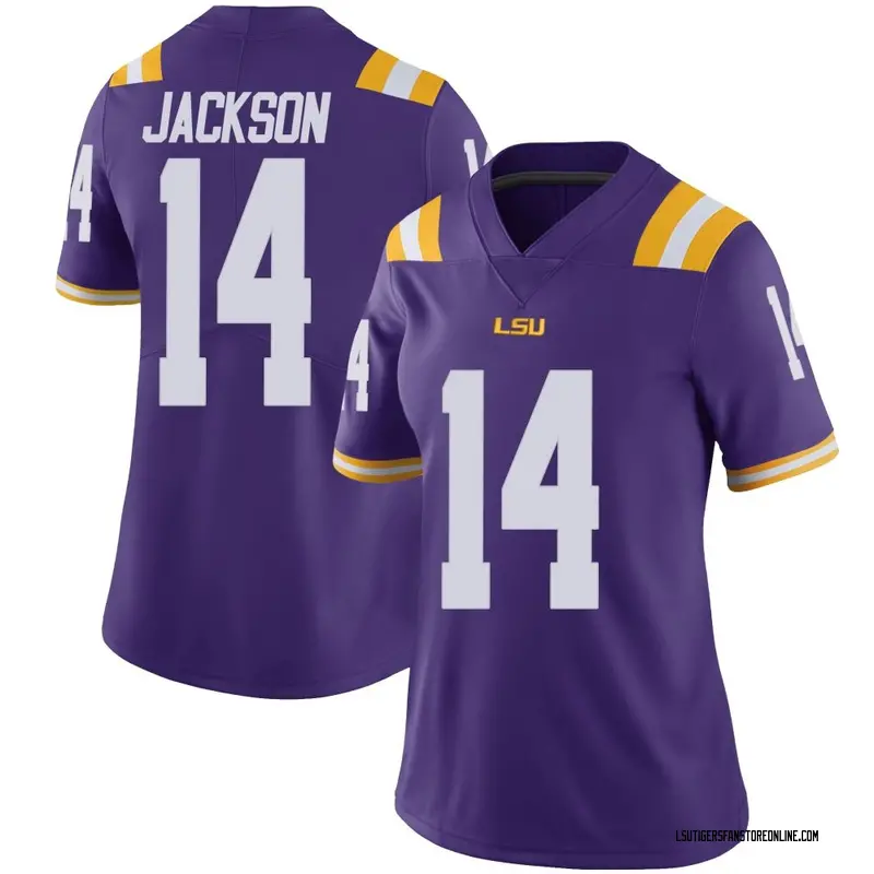 Limited Women's CJ Jackson LSU Tigers Purple Vapor Untouchable Football College Jersey