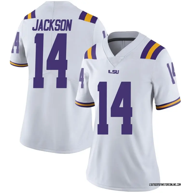 Limited Women's CJ Jackson LSU Tigers White Football College Jersey