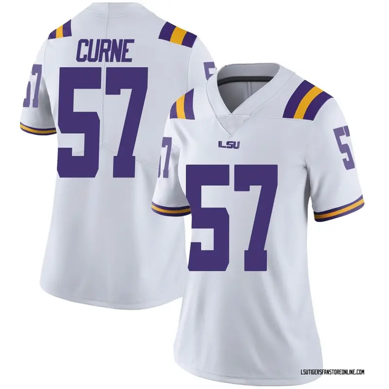 Limited Women's Carius Curne LSU Tigers White Football College Jersey