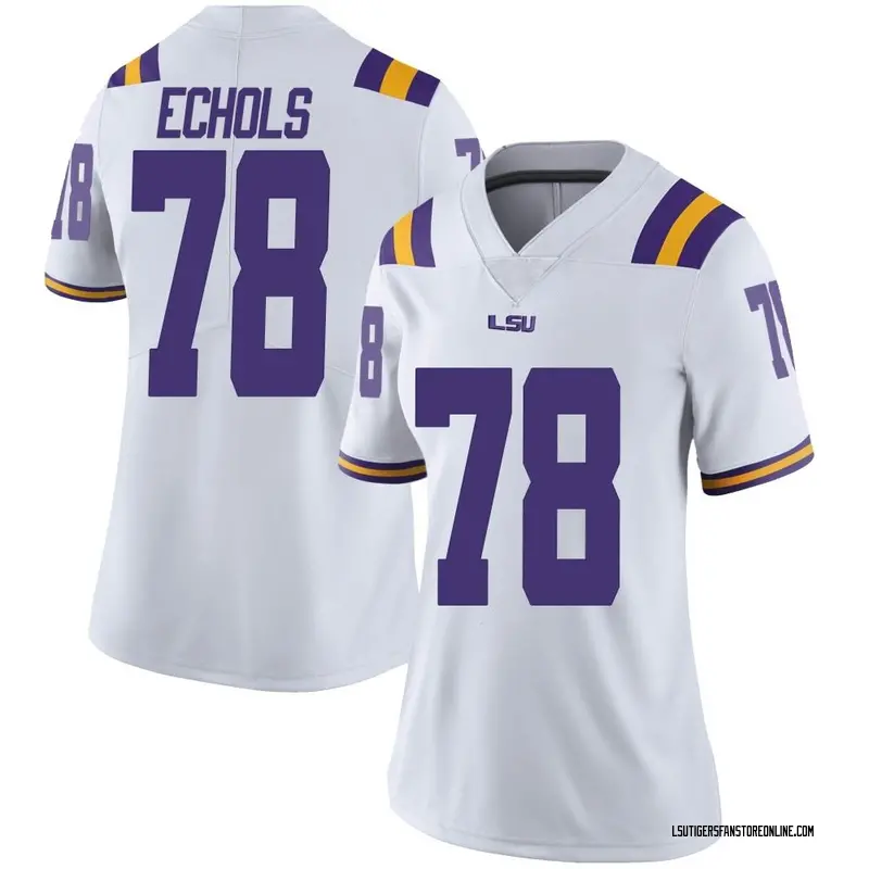 Limited Women's Coen Echols LSU Tigers White Football College Jersey
