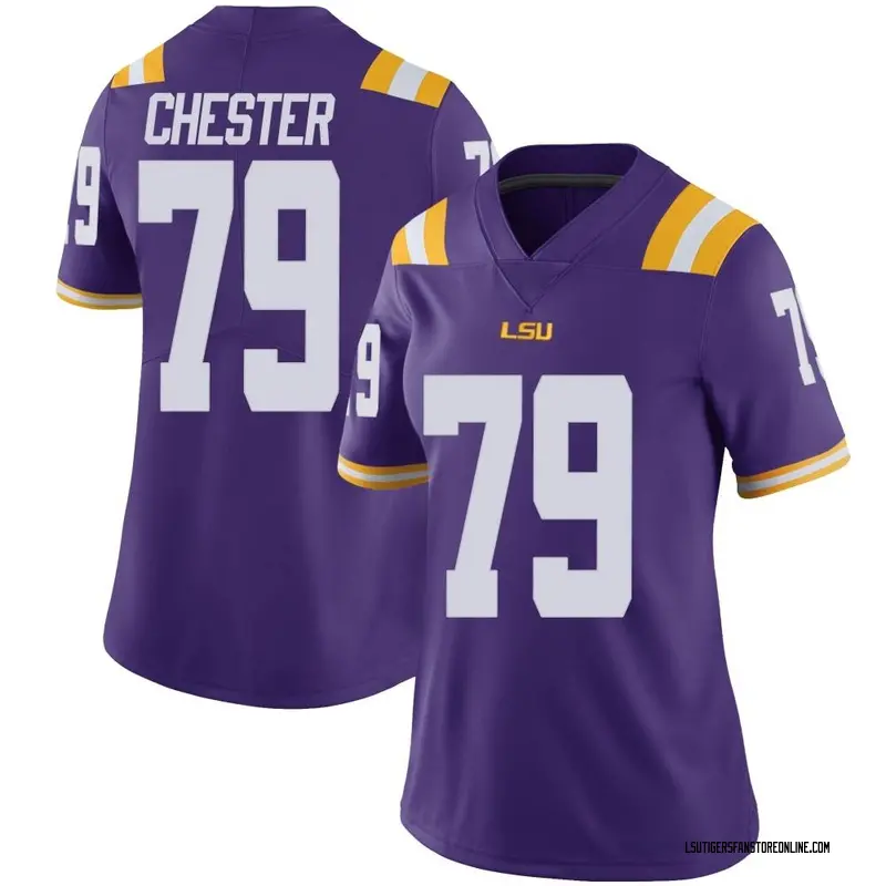 Limited Women's DJ Chester LSU Tigers Purple Vapor Untouchable Football College Jersey
