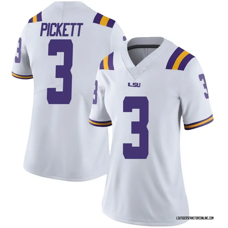 Limited Women's DJ Pickett LSU Tigers White Football College Jersey