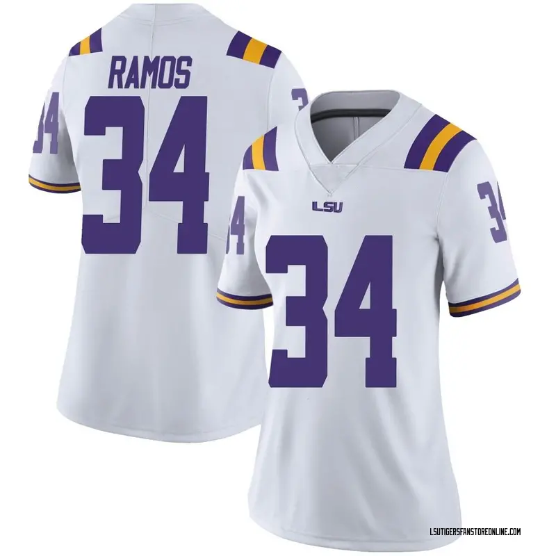 Limited Women's Damian Ramos LSU Tigers White Football College Jersey