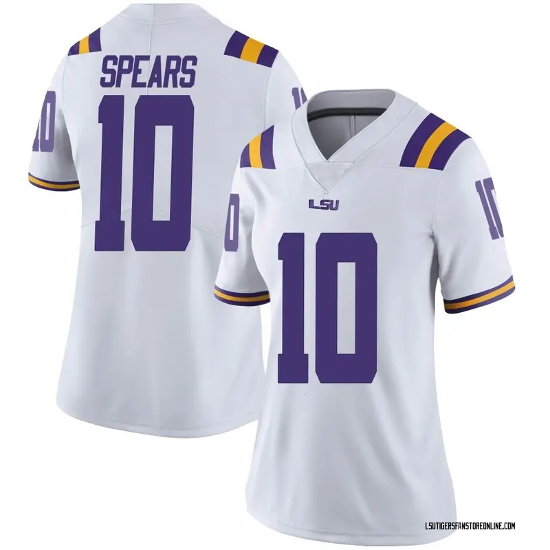 Limited Women's Dashawn Spears LSU Tigers White Football College Jersey