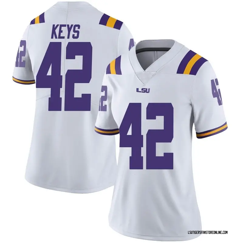 Limited Women's Davhon Keys LSU Tigers White Football College Jersey