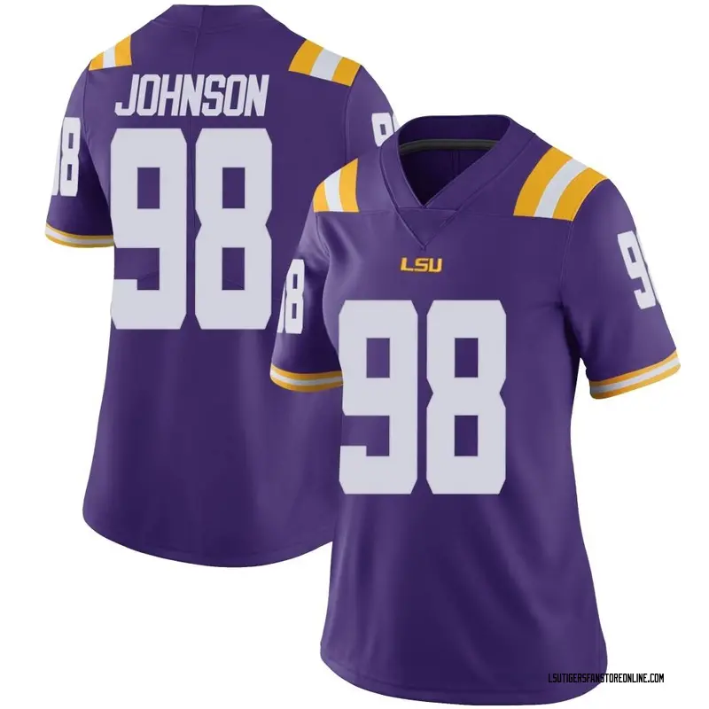 Limited Women's De'Myrion Johnson LSU Tigers Purple Vapor Untouchable Football College Jersey