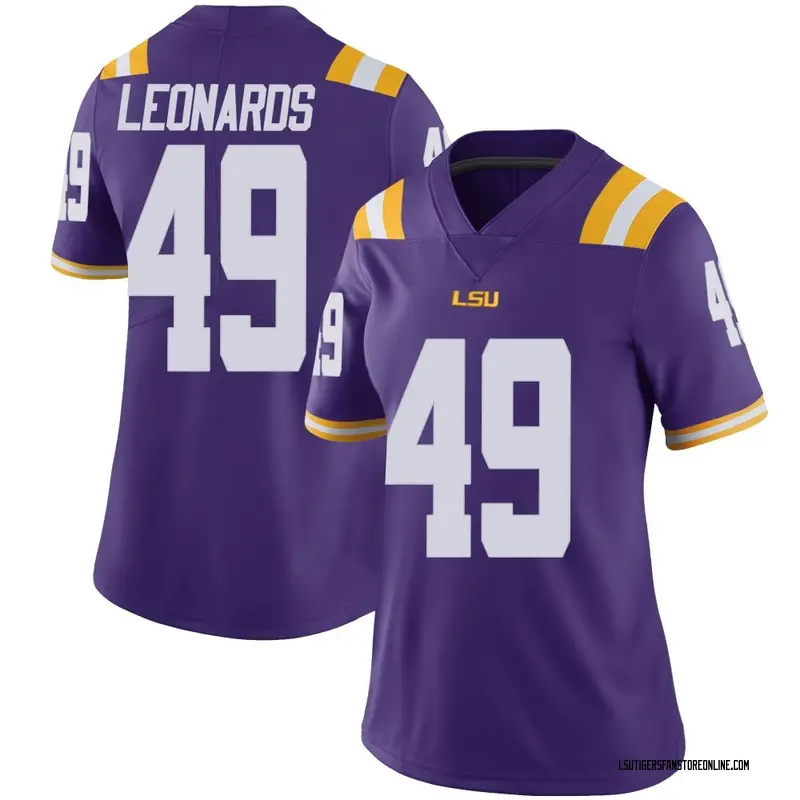 Limited Women's Gabe Leonards LSU Tigers Purple Vapor Untouchable Football College Jersey