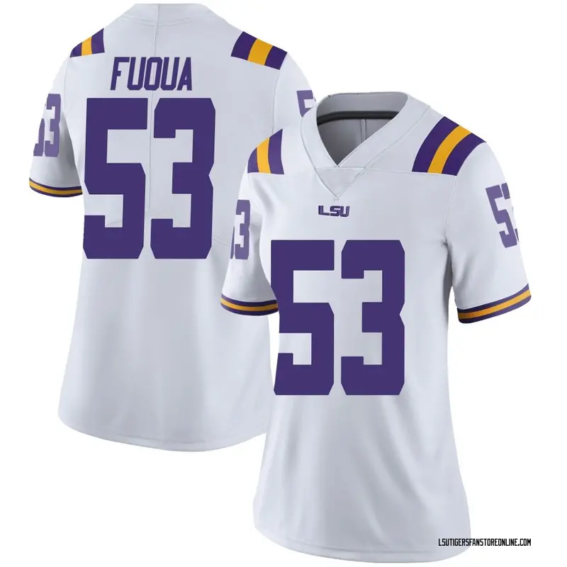 Limited Women's Hayes Fuqua LSU Tigers White Football College Jersey