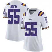 Limited Women's Jake Ibieta LSU Tigers White Football College Jersey