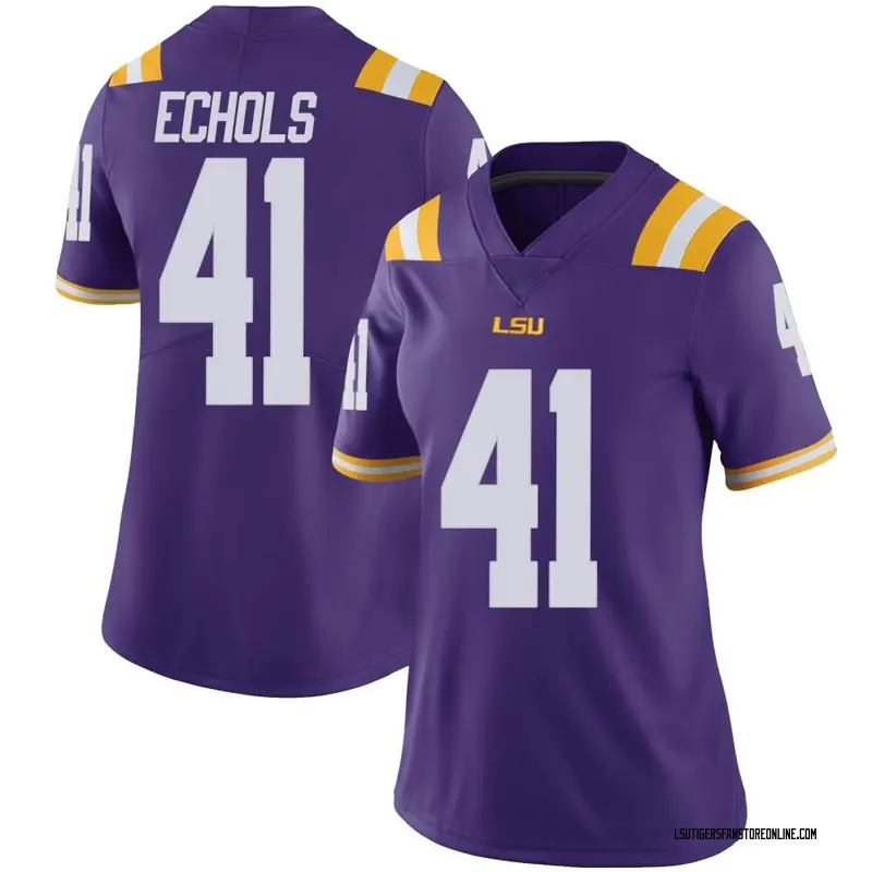 Limited Women's Justin Echols LSU Tigers Purple Vapor Untouchable Football College Jersey