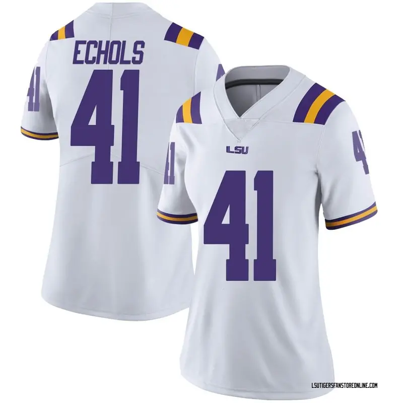 Limited Women's Justin Echols LSU Tigers White Football College Jersey