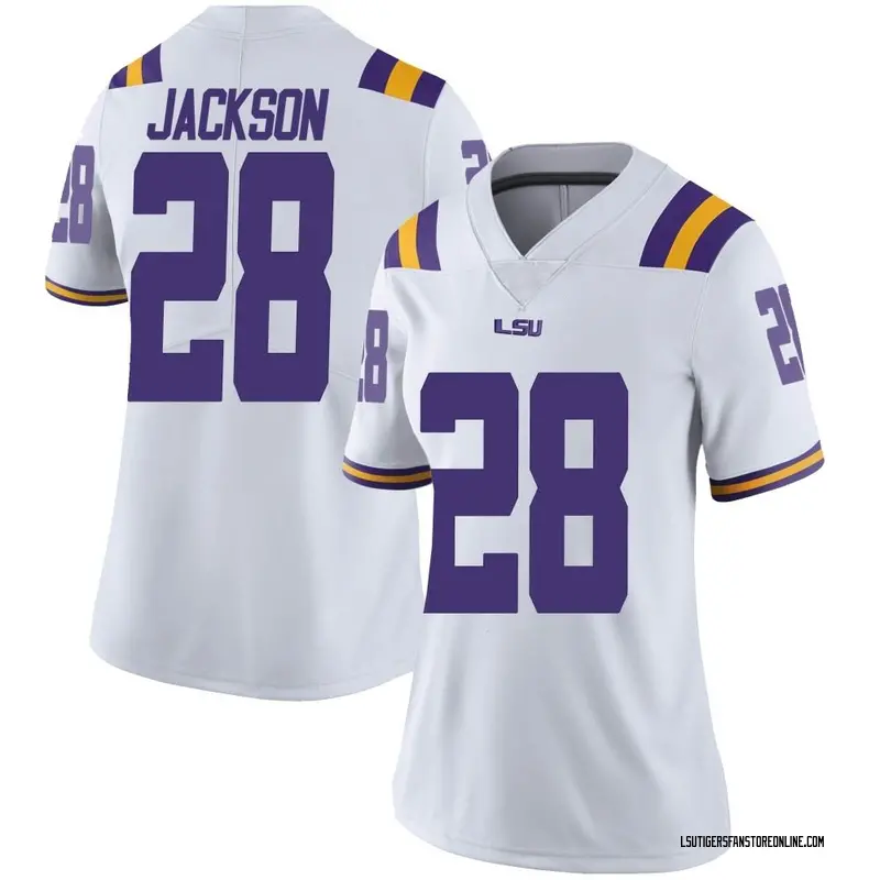Limited Women's Kaleb Jackson LSU Tigers White Football College Jersey