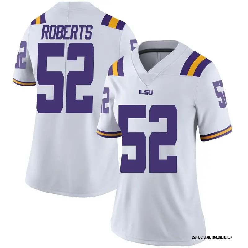Limited Women's Kobe Roberts LSU Tigers White Football College Jersey
