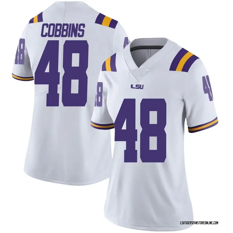 Limited Women's Kolaj Cobbins LSU Tigers White Football College Jersey
