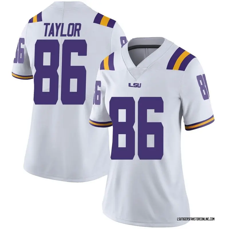 Limited Women's Mason Taylor LSU Tigers White Football College Jersey