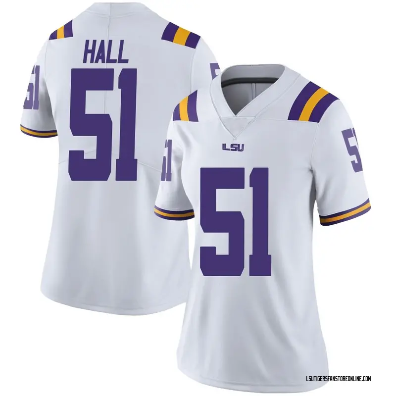 Limited Women's Silas Hall LSU Tigers White Football College Jersey