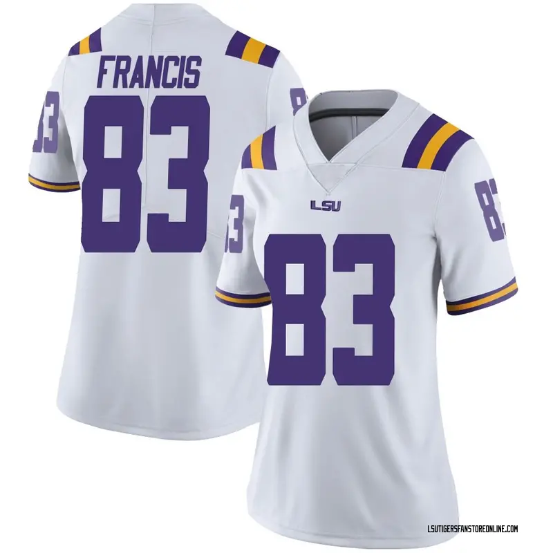 Limited Women's TaRon Francis LSU Tigers White Football College Jersey