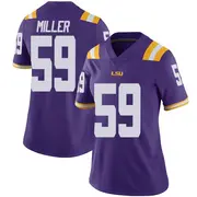 Limited Women's Tyler Miller LSU Tigers Purple Vapor Untouchable Football College Jersey