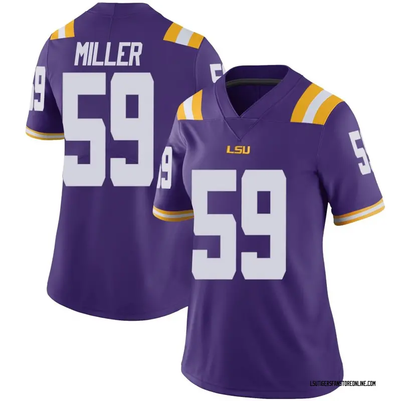 Limited Women's Tyler Miller LSU Tigers Purple Vapor Untouchable Football College Jersey