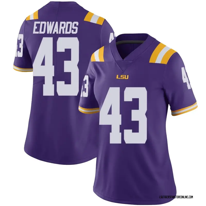 Limited Women's Ty'son Edwards LSU Tigers Purple Vapor Untouchable Football College Jersey
