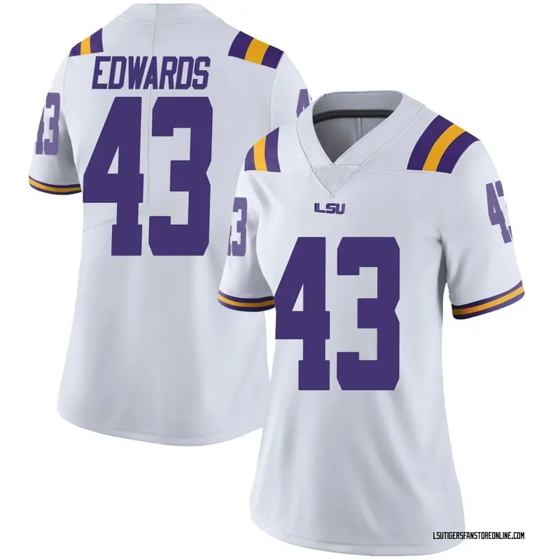 Limited Women's Ty'son Edwards LSU Tigers White Football College Jersey