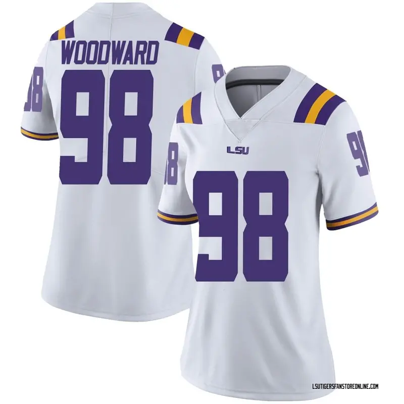 Limited Women's Wes Woodward LSU Tigers White Football College Jersey