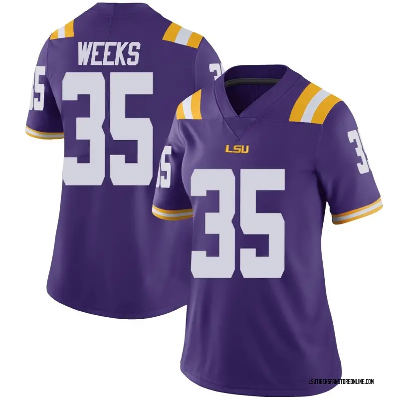 Limited Women's Zach Weeks LSU Tigers Purple Vapor Untouchable Football College Jersey