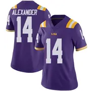 Limited Women's Zy Alexander LSU Tigers Purple Vapor Untouchable Football College Jersey
