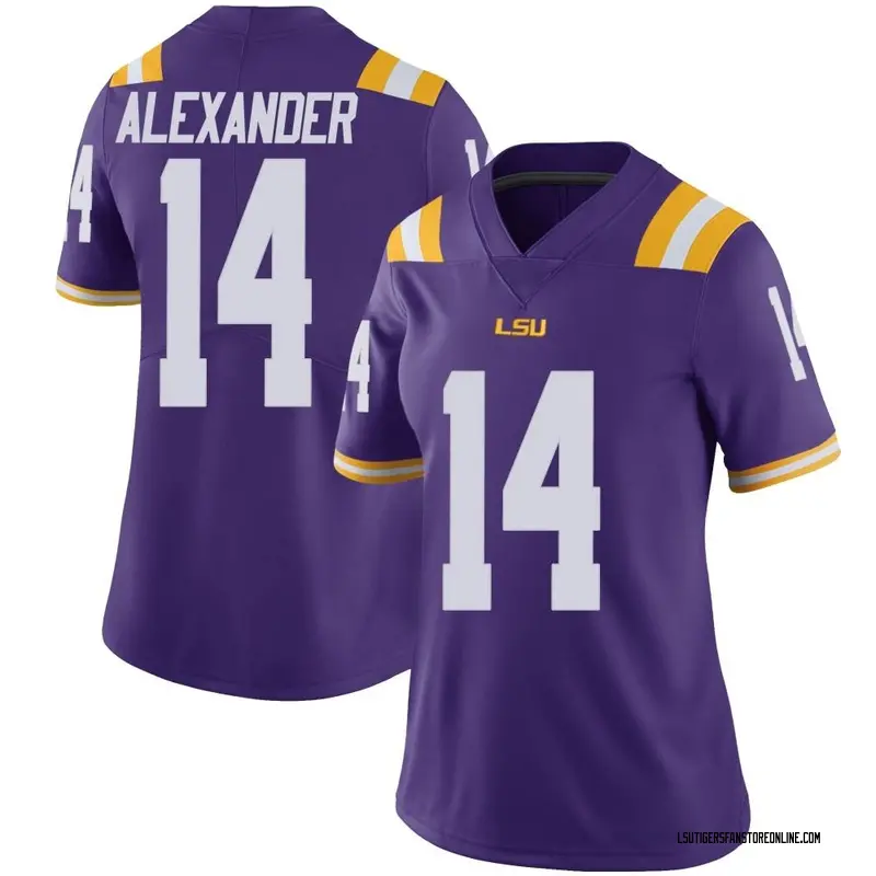Limited Women's Zy Alexander LSU Tigers Purple Vapor Untouchable Football College Jersey