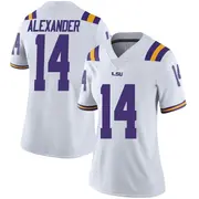 Limited Women's Zy Alexander LSU Tigers White Football College Jersey