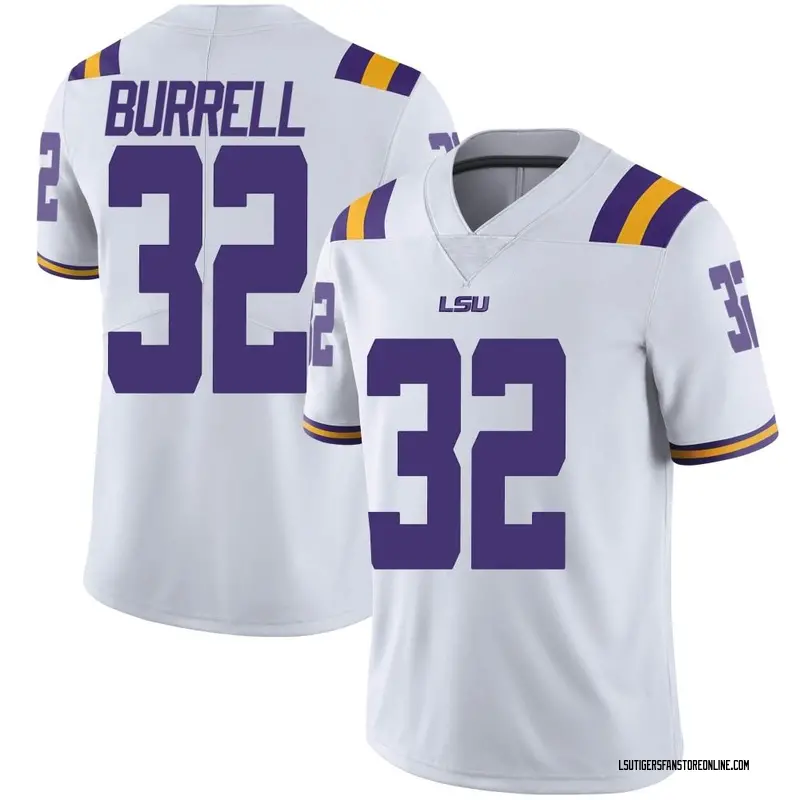 Limited Youth Aeron Burrell LSU Tigers White Football College Jersey