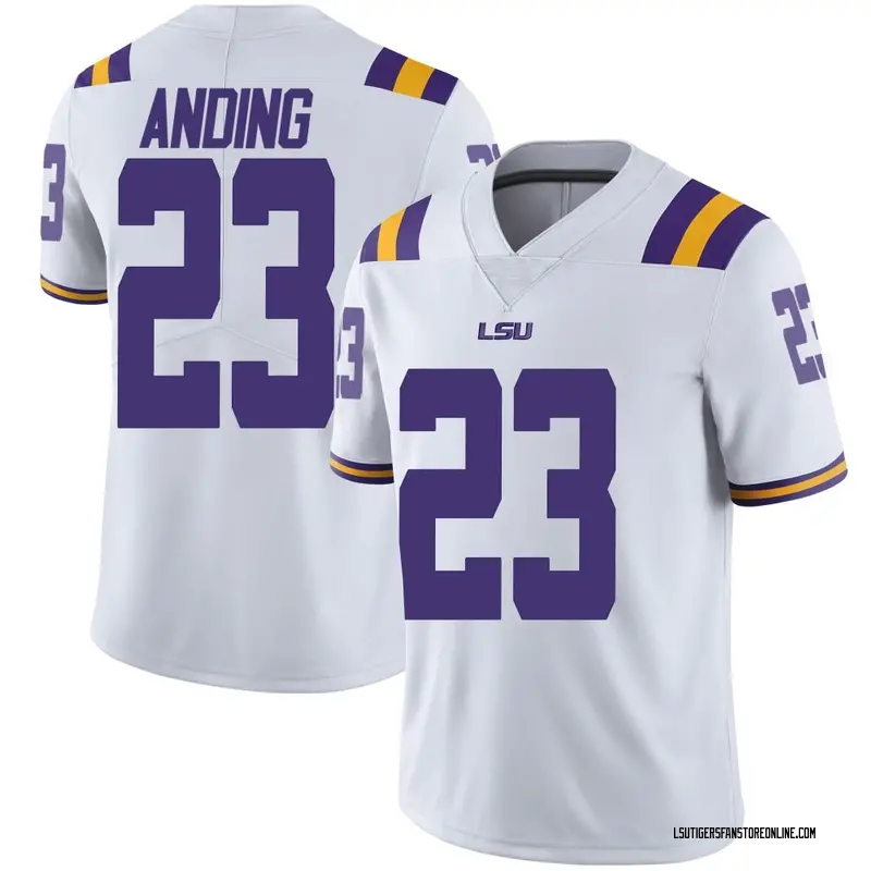 Limited Youth Aidan Anding LSU Tigers White Football College Jersey