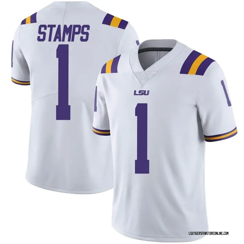 Limited Youth Ashton Stamps LSU Tigers White Football College Jersey