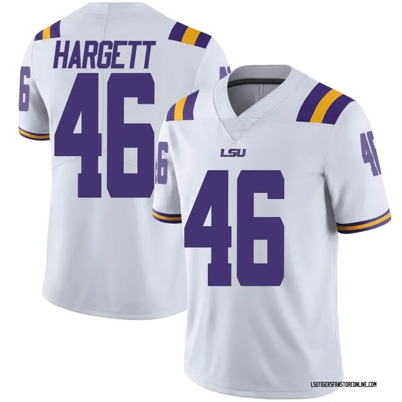 Limited Youth Badger Hargett LSU Tigers White Football College Jersey