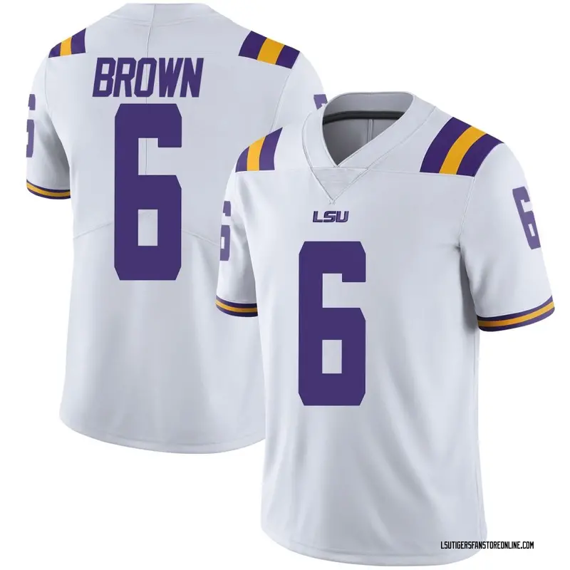 Limited Youth Barion Brown LSU Tigers White Football College Jersey