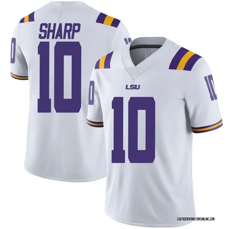 Limited Youth Bauer Sharp LSU Tigers White Football College Jersey