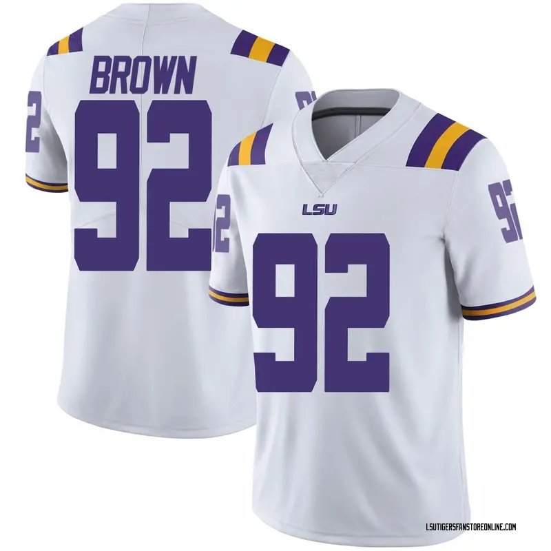 Limited Youth Brandon Brown LSU Tigers White Football College Jersey