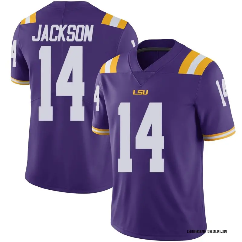 Limited Youth CJ Jackson LSU Tigers Purple Vapor Untouchable Football College Jersey