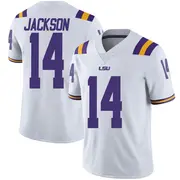 Limited Youth CJ Jackson LSU Tigers White Football College Jersey