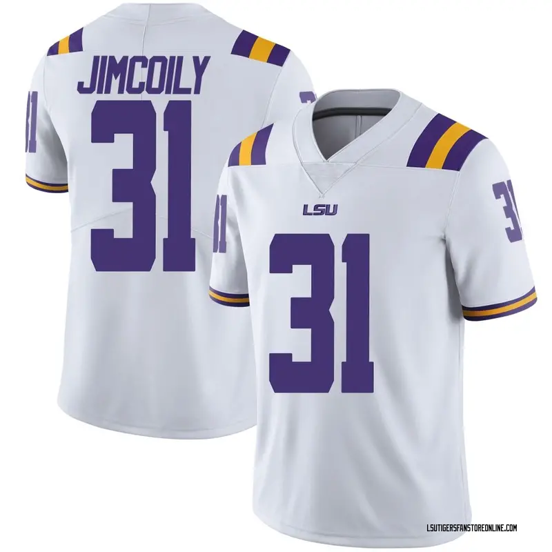 Limited Youth CJ Jimcoily LSU Tigers White Football College Jersey