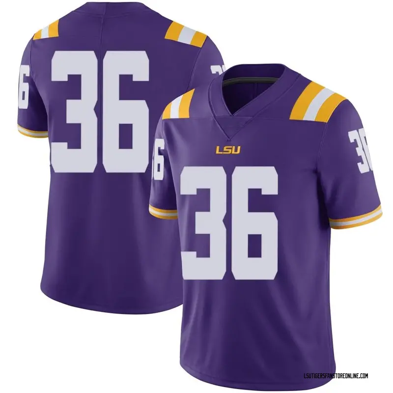 Limited Youth Cade York LSU Tigers Purple Football College Jersey