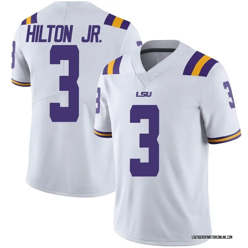 Limited Youth Chris Hilton Jr. LSU Tigers White Football College Jersey