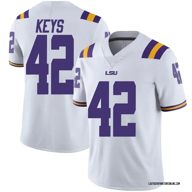 Limited Youth Davhon Keys LSU Tigers White Football College Jersey