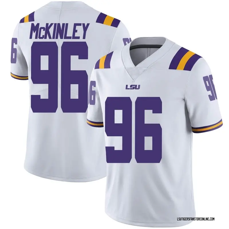 Limited Youth Dominick McKinley LSU Tigers White Football College Jersey